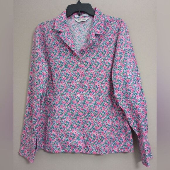 Orvis Tops - Orvis Floral 100% Cotton Wrinkle Free Button Down Shirt Size 14
